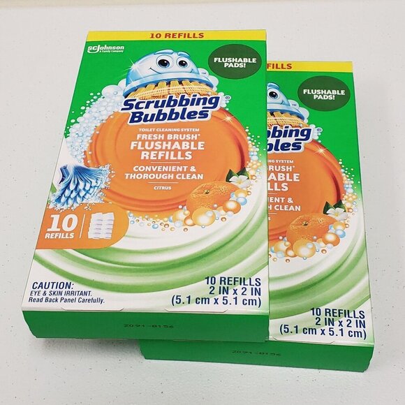Scrubbing Bubbles Fresh Brush Flushable Refills Citrus Scent Lot of 2 Boxes - Picture 3 of 3